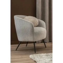 Fauteuil Carlton - Bouclé Stof - Lichtgrijs -Leenbakker Winkel sf 10201250 1012