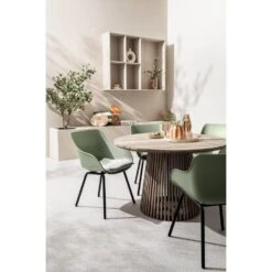 Tuintafel Saône - Acacia/greywash - 76xØ120 Cm -Leenbakker Winkel sf 50153056 9072