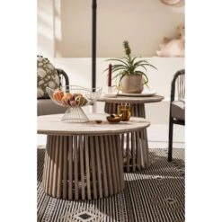 Bijzettafel Saône - Acacia/greywash - 45xØ50 Cm -Leenbakker Winkel sf 50153059 1011